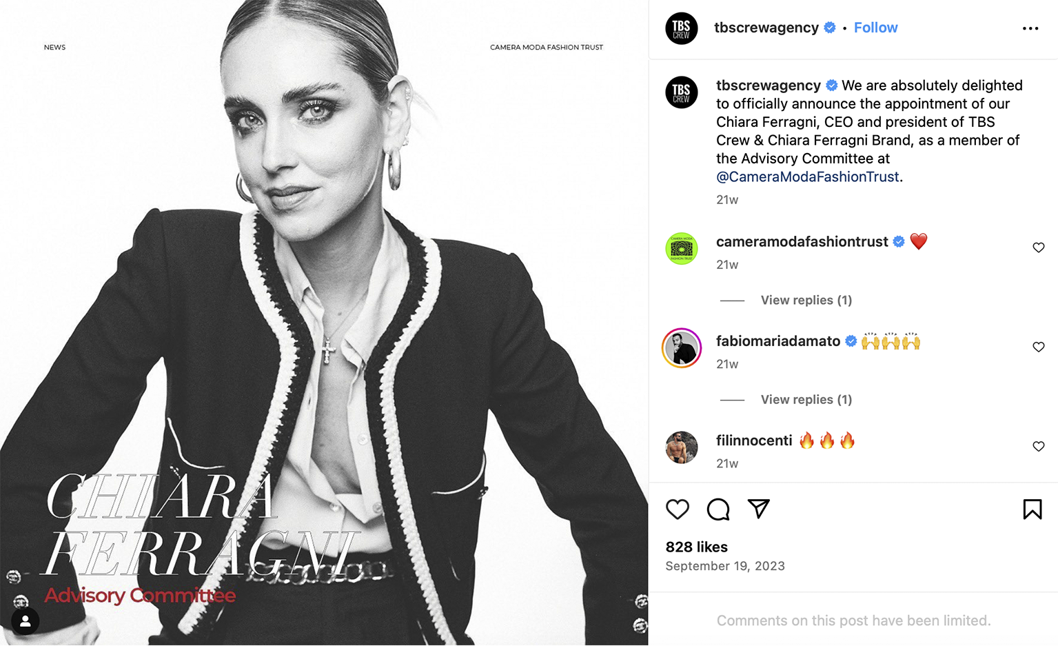 Chiara Ferragni, an Italian fashion influencer and entrepreneur