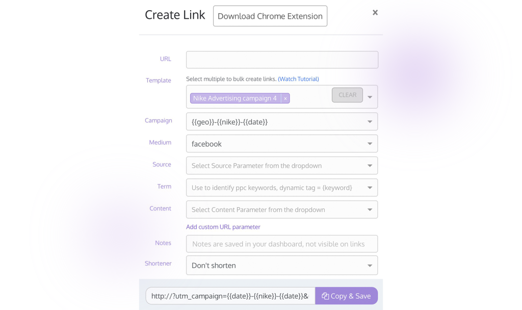 social media profiles, posts or videos to your website, Affiliate links, UTMs