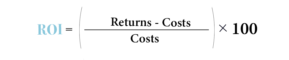 formula provided to calculate ROI